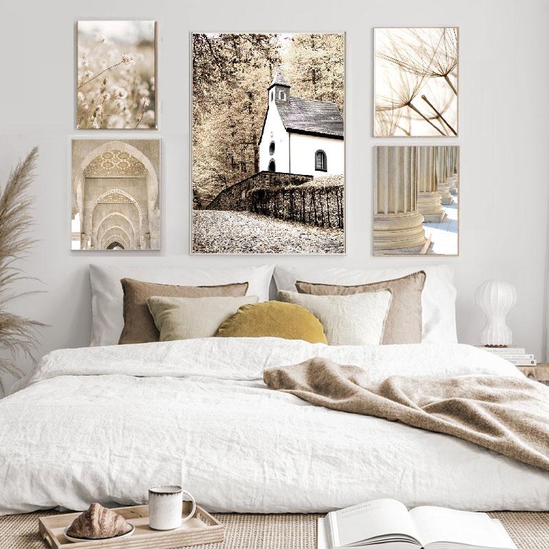 Roman Column Dandelion Reed Mountain Fall Wall Art Canvas Painting Pictures Nordic Posters And Prints For Living Room Decoration