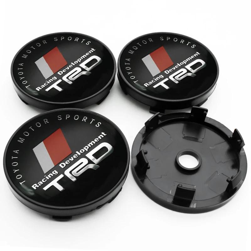 4Pcs 56mm 60mm Car Wheel Center Covers Tire Hub Caps Emblem Stickers For Toyota TRD GR SPORT Avensis Prius Rav4 Auris Yaris Aygo