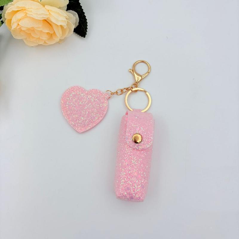 Chic Lipstick Holder Keychain Portable Makeup Bag Built-In Mirror Lipstick Protector Travel Companion
