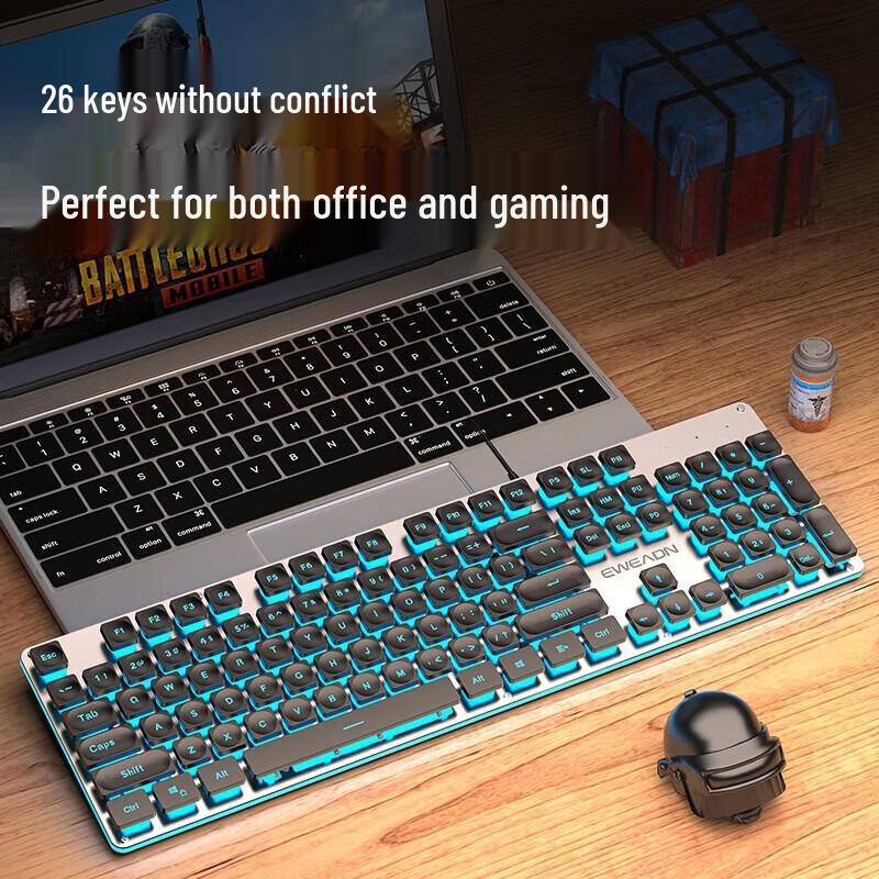 EWEADN GX710 Silent Multi-Mode Mechanical-Feel Keyboard & Mouse Combo