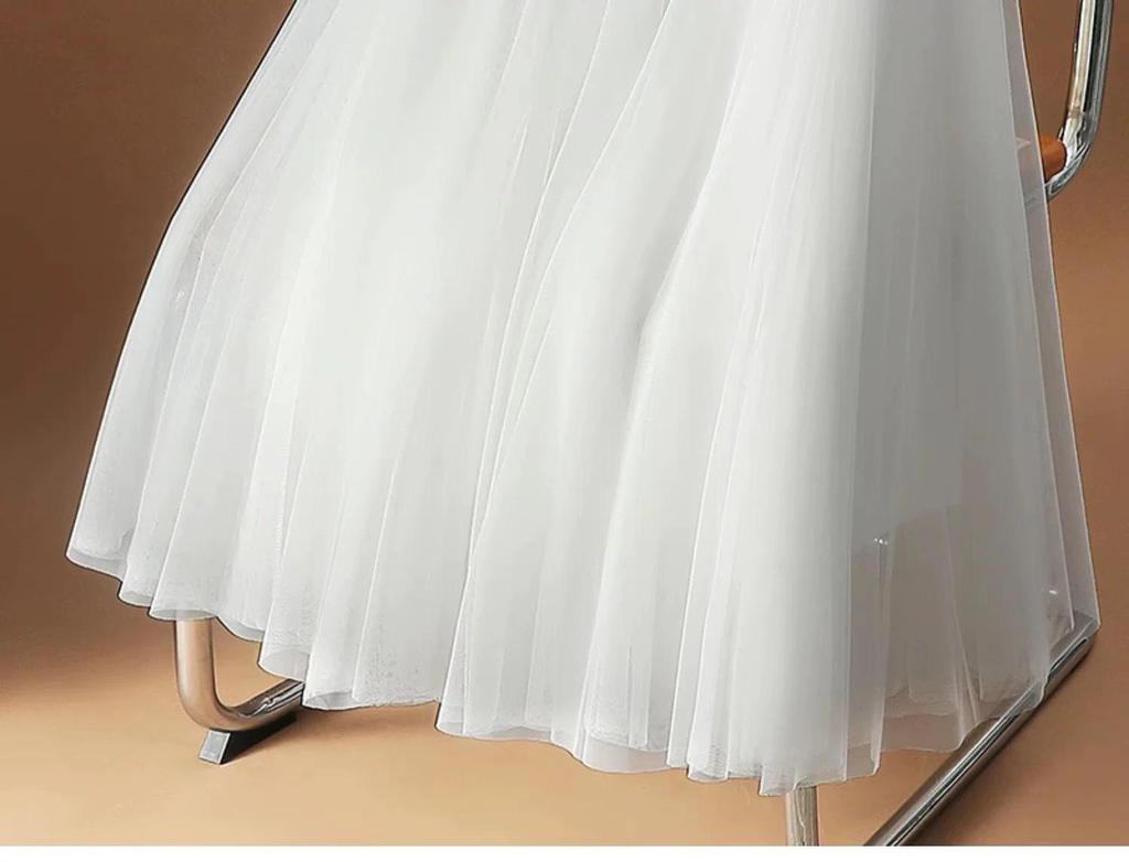 Damen Lila Mesh Midi Rock mit hoher Taille - 720° Schwung A-Linien Tüllrock für Square Dance und Fotoshootings