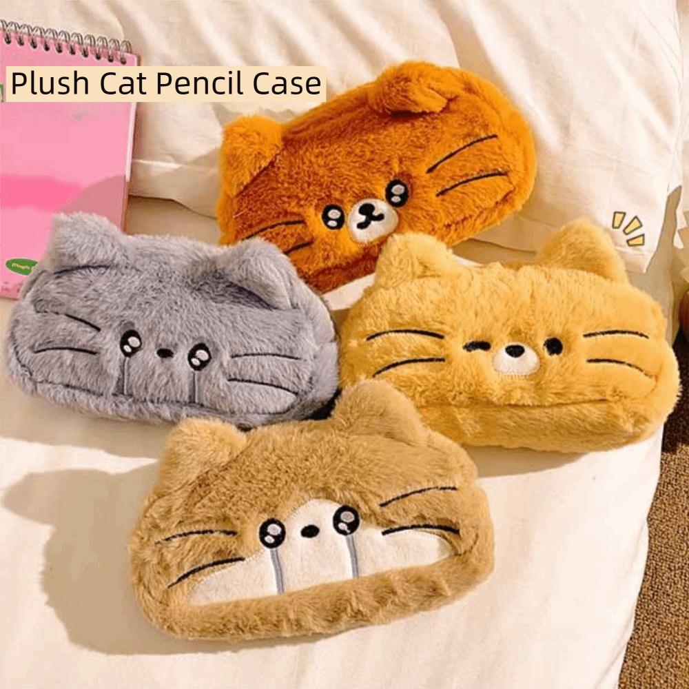 Funny Cat Cartoon Pencil Case Kawaii Stationery Storage Bag Cat Pencil Pouch  School Supplies