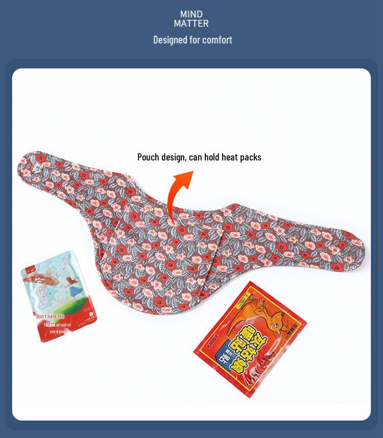 Unisex German Velvet Printed Neck Warmer Snood with Pocket - Cervical Protection & Heat-Generating