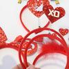 Valentine's Day Heart Headband Glitter Red Heart Hair Accessory for Halloween Holiday Wedding Birthday Party Costume