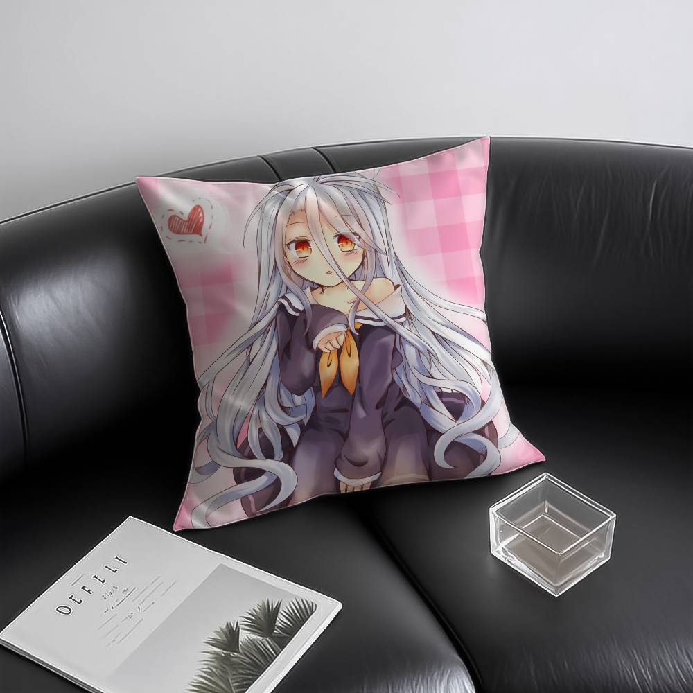 

No G-game Anime No Life Pillow Case Anti-dustmite Invisible zipper Sofa Bed 12x12Inch