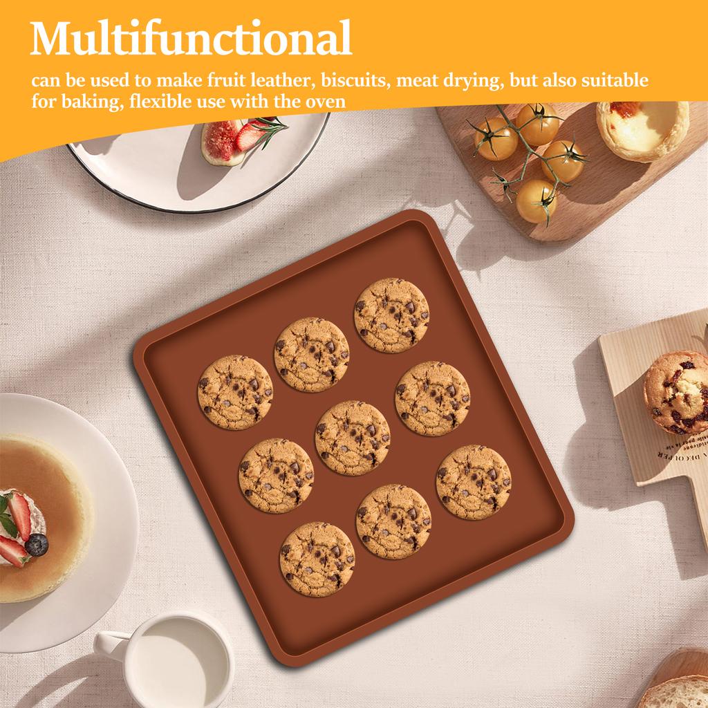 4/6Pcs Silicone Dehydrator Sheets Baking Mats Non-stick Baking Trays for Fruits Cake Bread Swiss Roll Oven Kitchen Accessories