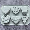 1 Pcs 6 Holes Love Silicone Candy Mold DIY Heart Shaped Candle Soap Mould Chocolate Pudding Jelly Cake Decoration Baking Tools