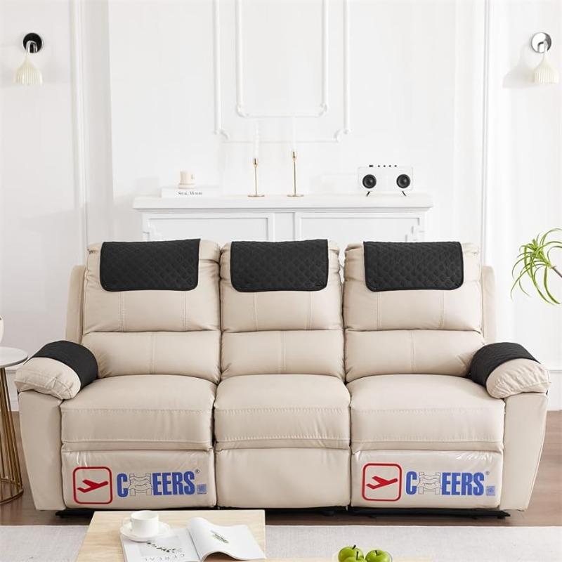 

5 Pcs Recliner Covers Sherpa Arm Covers for Recliner Chair with Storage Pockets Headrest Cover for Recliner Chair Armchair