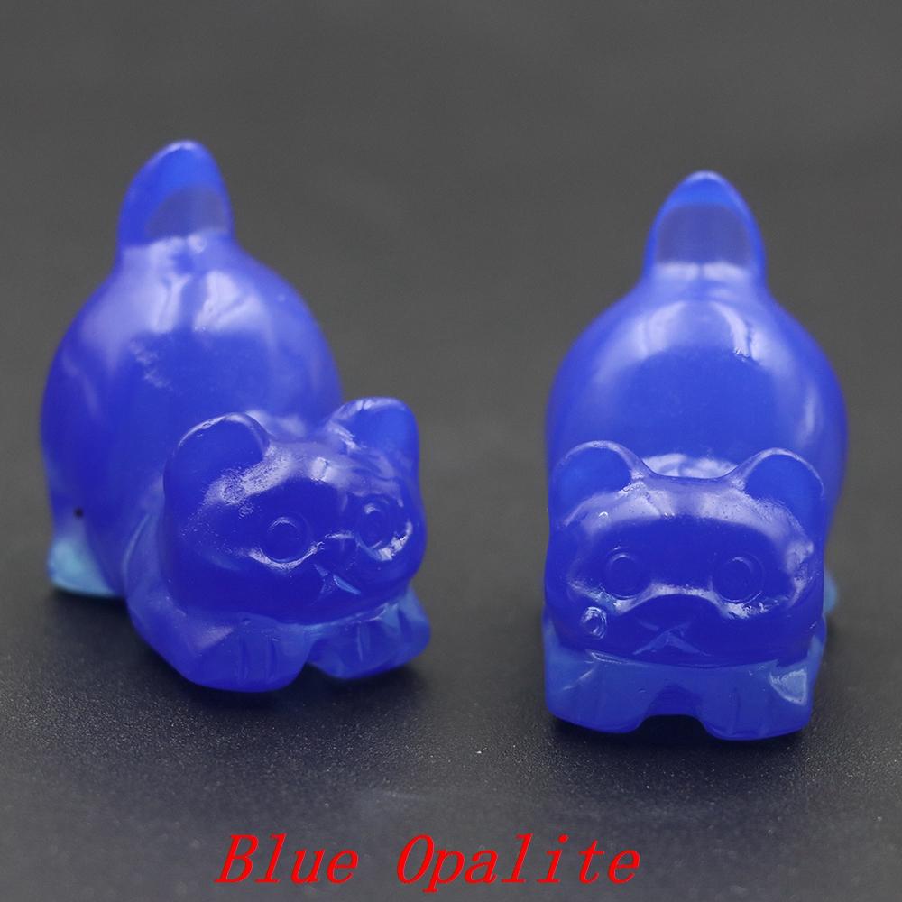30mm Niedliche Katzenstatue Naturstein Kristall Handgeschnitzt Heilendes Tierfigur Reiki Edelstein Handwerk Heimdekoration Feiertagsgeschenk