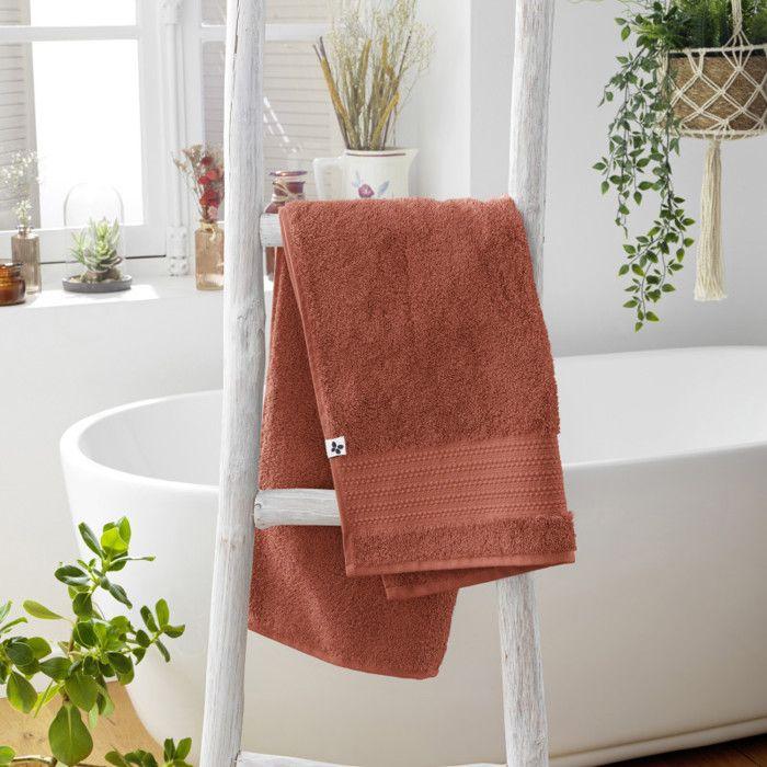 "Garance" Bath Towel 50 X 90 Cm / 100% Organic Cotton / 600 G/m² the Butterfly Effect - Garance Terracotta - Bath Towel