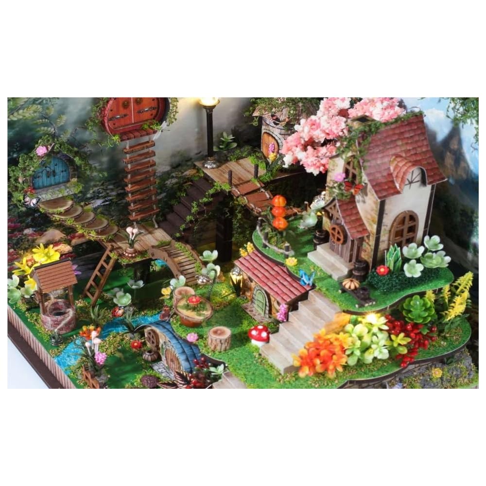 Sofiey Dollhouse Handmade Kit Miniature Furniture Craft Set with Music Box