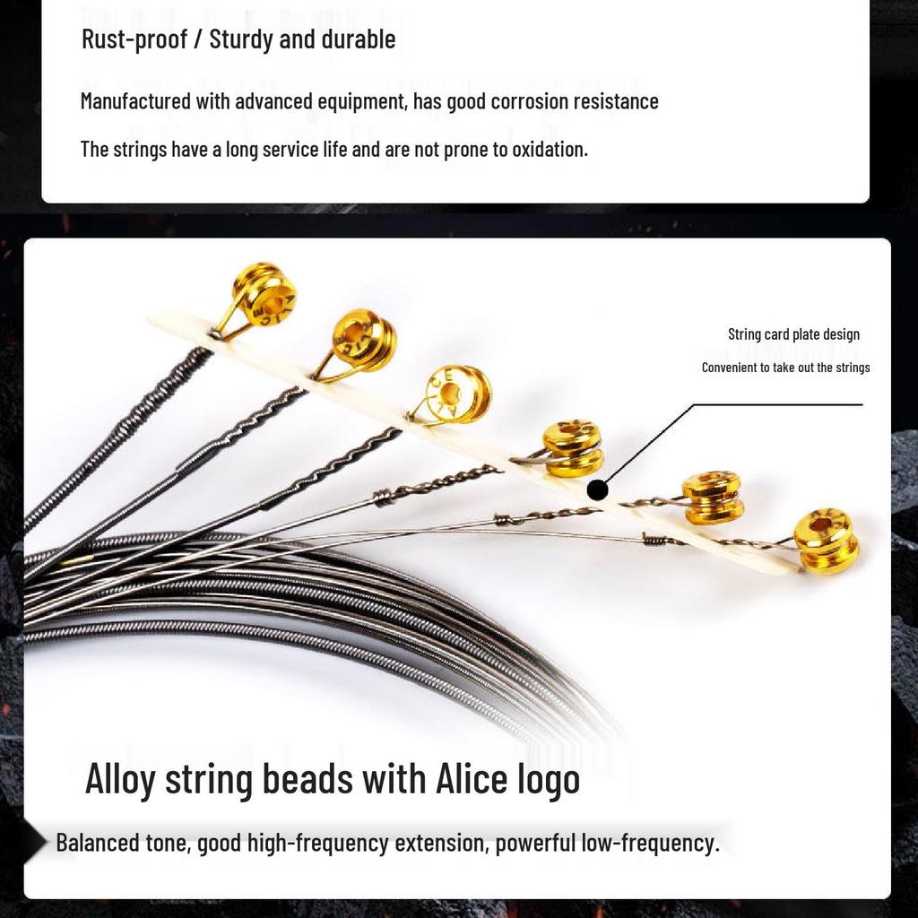 Alice AE538 Electric Guitar Strings Set: Complete Steel Wire Set with 1st and 2nd Strings