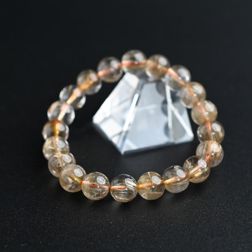 Eigado Jewelry Town Shosenkyo Rutilated Quartz 10mm 16cm Wrist Limited Natural Power Bracelet, Stone, Circumference, One-of-a-Kind, Edition, Stone,