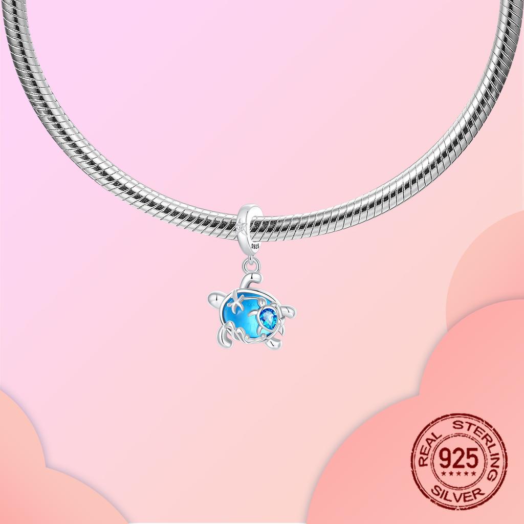 copper Bohemian Sea Turtle Protection Good Luck Pendant Charm Compatible With Authentic Charm Bracelets Women Do It Yourself Jewellery Gift