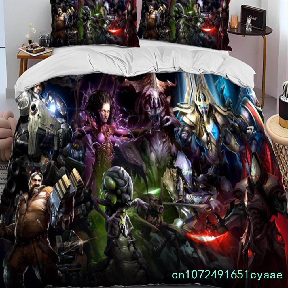 3D HD StarCraft Game Gamer PC Comforter Bedding Set,Duvet Cover Bed Set Quilt Cover Pillowcase,king Queen Size Bedding Set