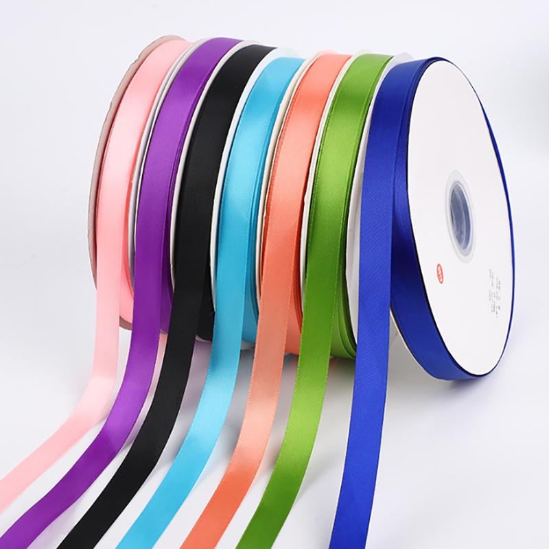 1Cm (25 Yards/Roll) Satin Flat Ribbon Roll Gift Flower Bouquet Packaging Wedding Birthday Ribbon Making Diy