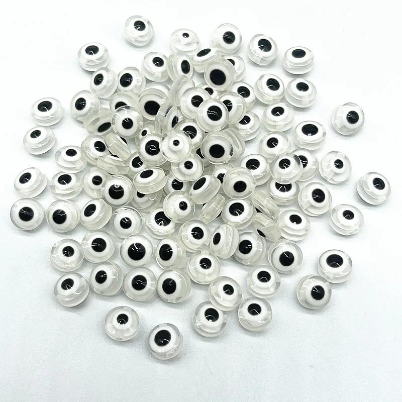 Z12 50pcs/lot 8mm Multicolored Charm Evil Eye Resin Spacer Bead Jewelry Making DIY Handmade Earring Bracelet Trend Accessories