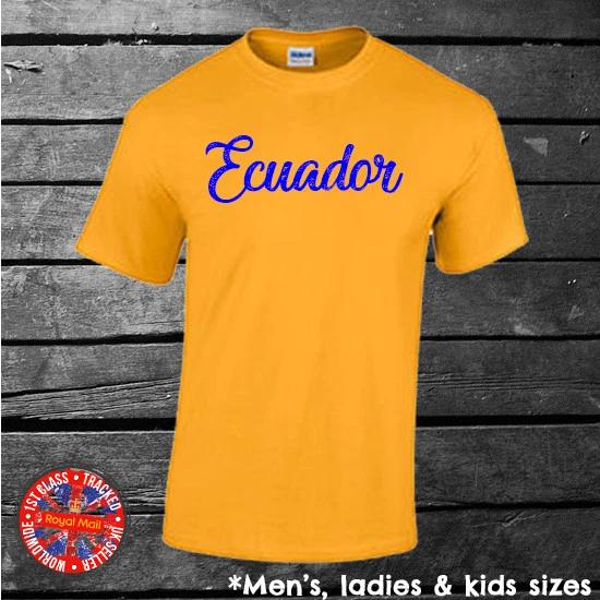 Ecuador t-shirt, Sport, Holiday, Pride, Events, Gift, Mens, Ladies, Kids, Baby M