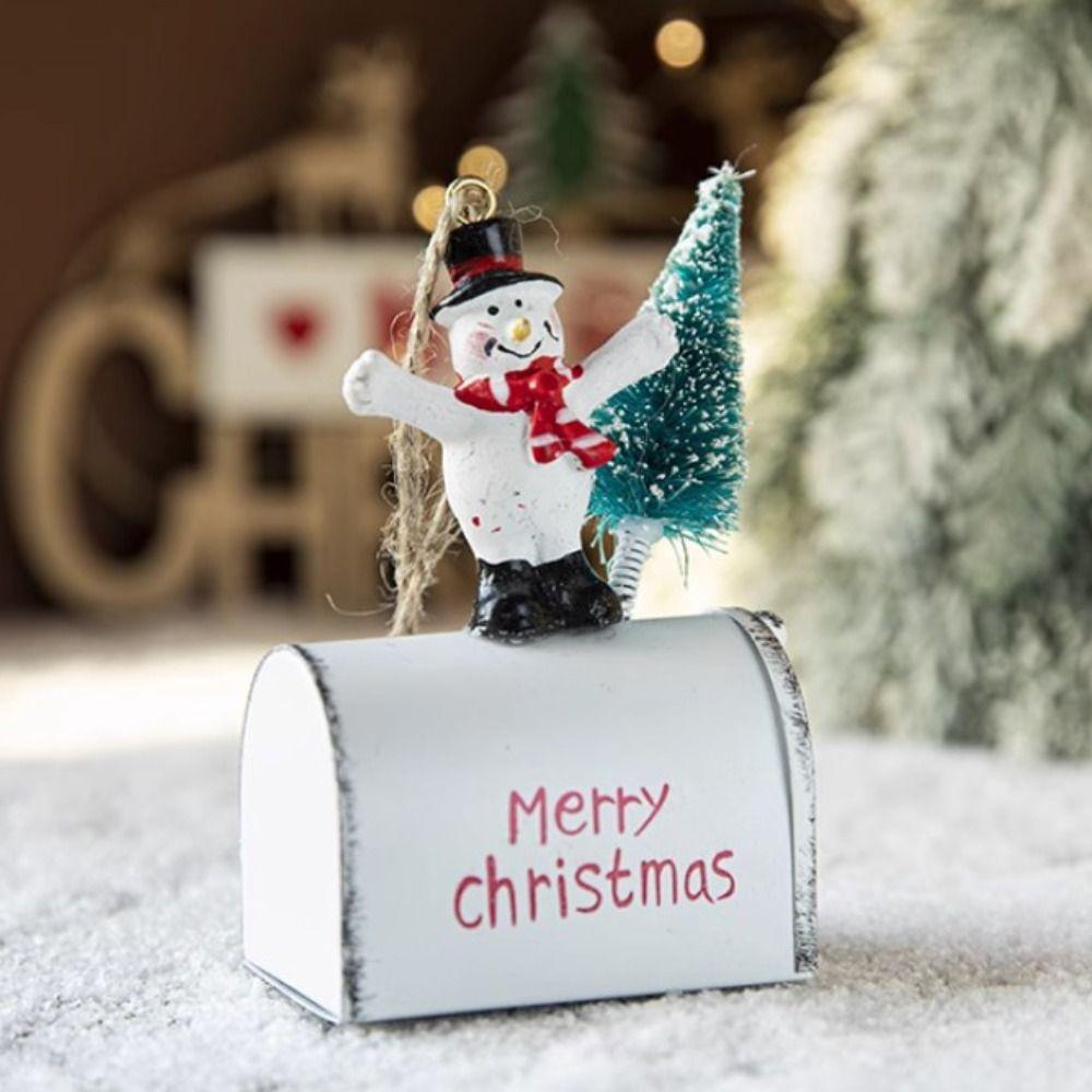 Iron Christmas Santa Claus Bell Painted Xmas Tree Decorations Car Pendant  Grocery Store