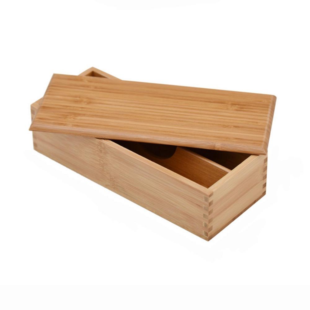 

Safety Bamboo Storage Box Large Capacity Tableware Spoon Storage Container Kitchen Chopstick Box