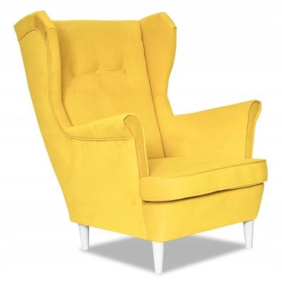 ARI Scandinavian Family Furniture Wing Chair, Banana INTENSIVE Yellow