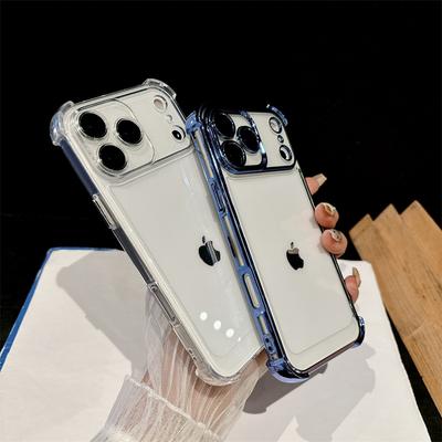 Custodie Trasparenti Shockproof Placcate di Lusso per Apple iPhone 17 Air 16 15 14 Plus 13 12 11 Pro Max X XR XS Max Cover Morbida