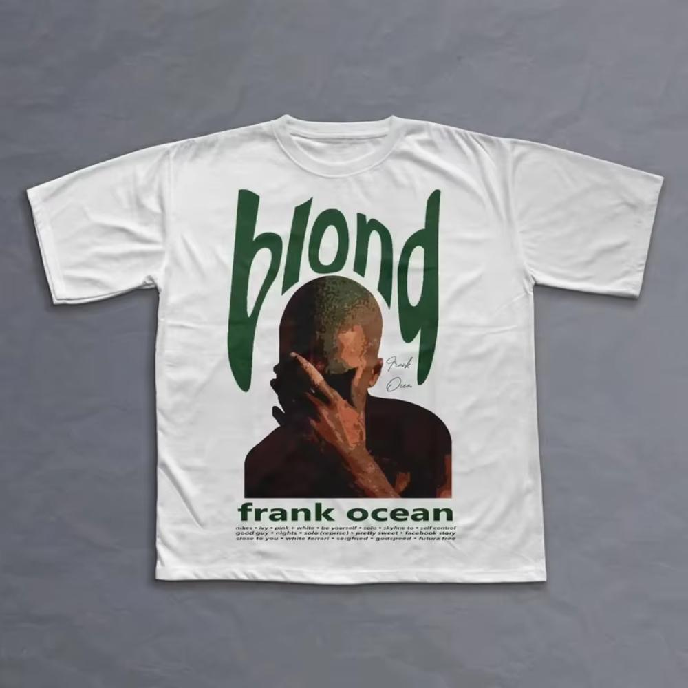 

Rapper Frank Retro Graphic T Shirt Men s Women s Hip Hop Ocean Album Clothing T-Shirt Y2k Blond Fashion Oversized Cotton T-shirt S разноцветный