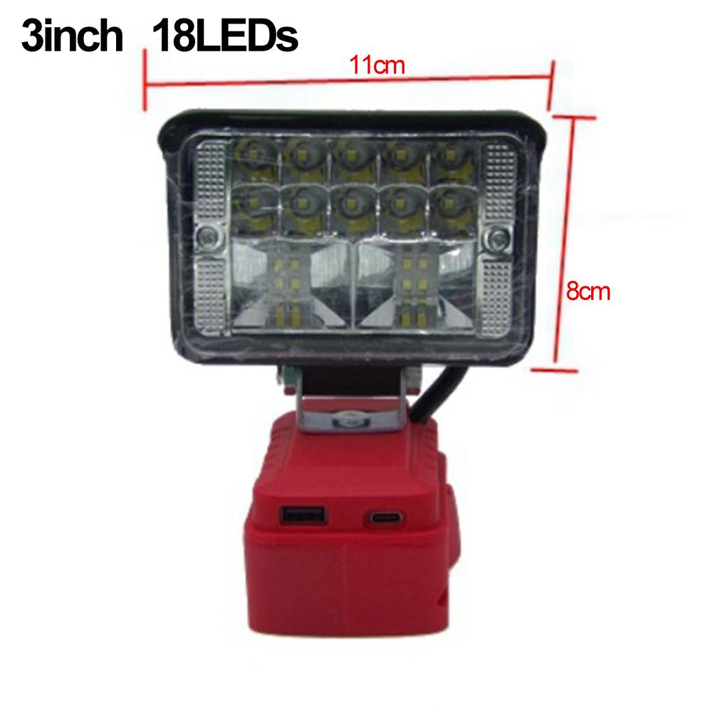 Adjustable Brightness Light 18V Work Light Work Scenarios Aluminum Alloy Shell Multiple Charging Ports For Vehicle Maintenance