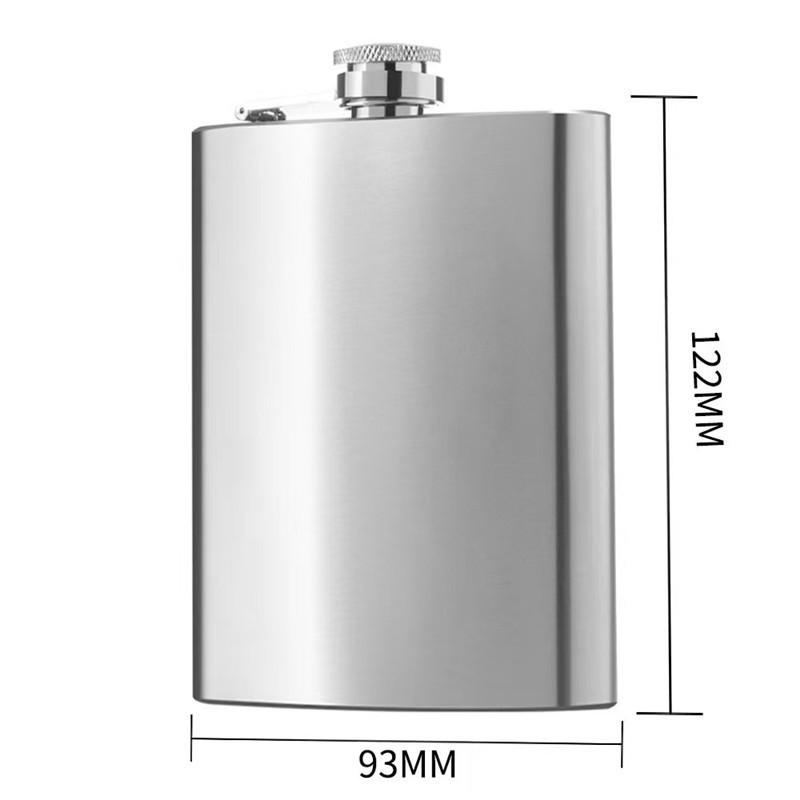 8oz Stainless Steel Hip Flask with Russian Leather, Portable Outdoor Small Flask - Brown/Black