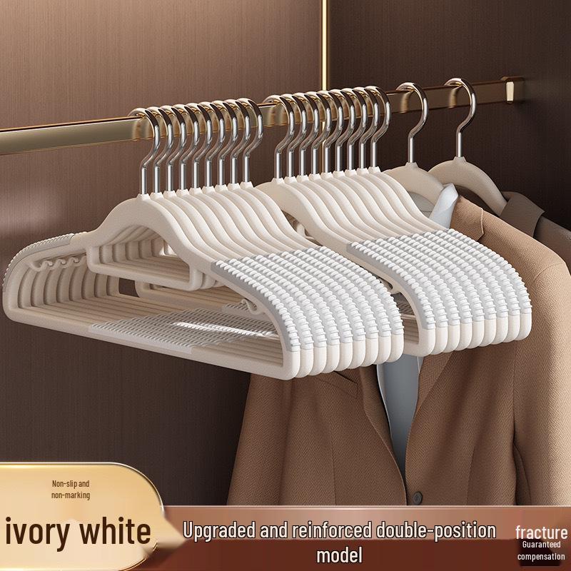 Compact Non-Slip Clothes Hanger - Space-Saving, No-Trace, Anti-Shoulder Bump Drying Rack.