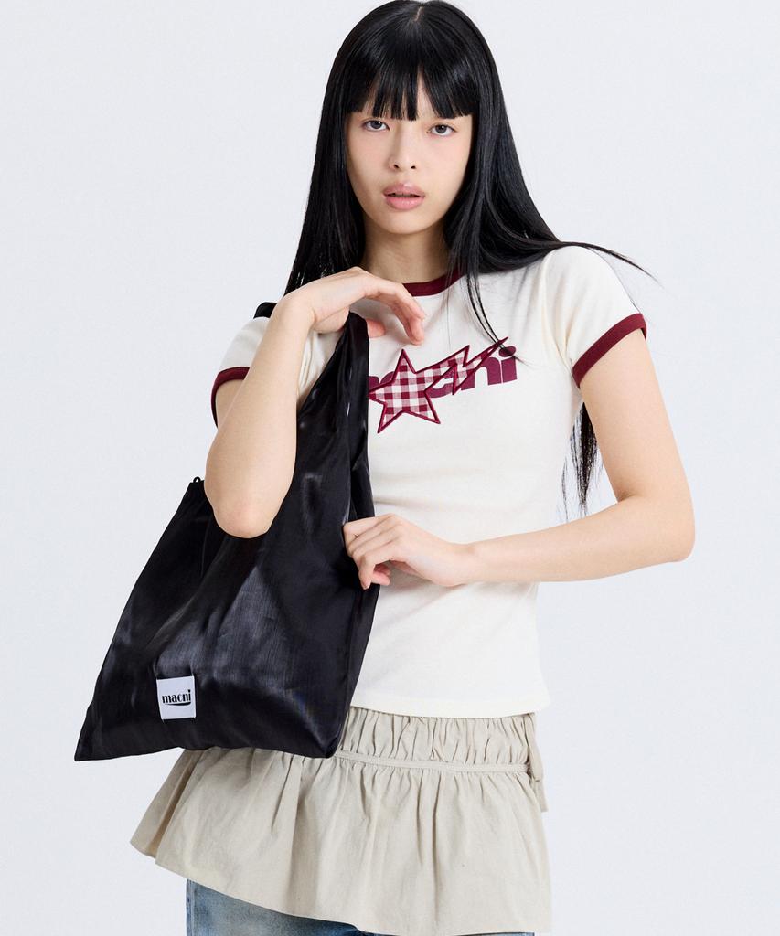 Macni Sheer Silky Shoulder Bag Black