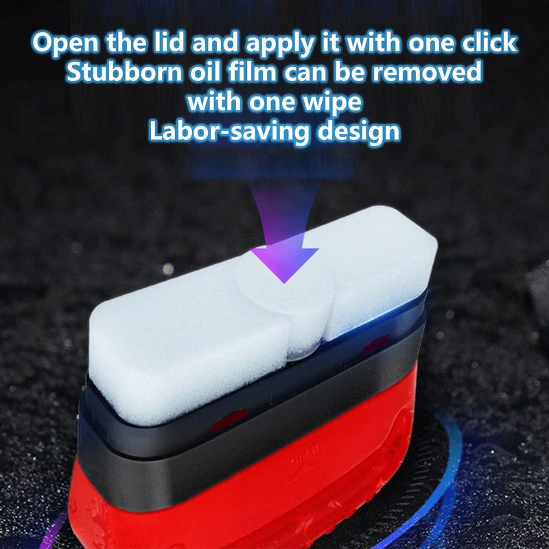 Car Glass Oil Film Stain Removal Cleaner Auto Glass Oil Film Remover with Sponge Towel Car Glass Cleaner Water Spots Remover