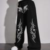 Y2K Graphic Printed Wide Leg Sweatpants Loose High Waist Wide-Leg Pants Unisex Sports Pants Casual Long Pants Outdoor Unisex Streetwear Sweatpants