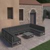 Day and Night - Day and Night 10-piece Garden Furniture Set with Black Pine Wood Cushions