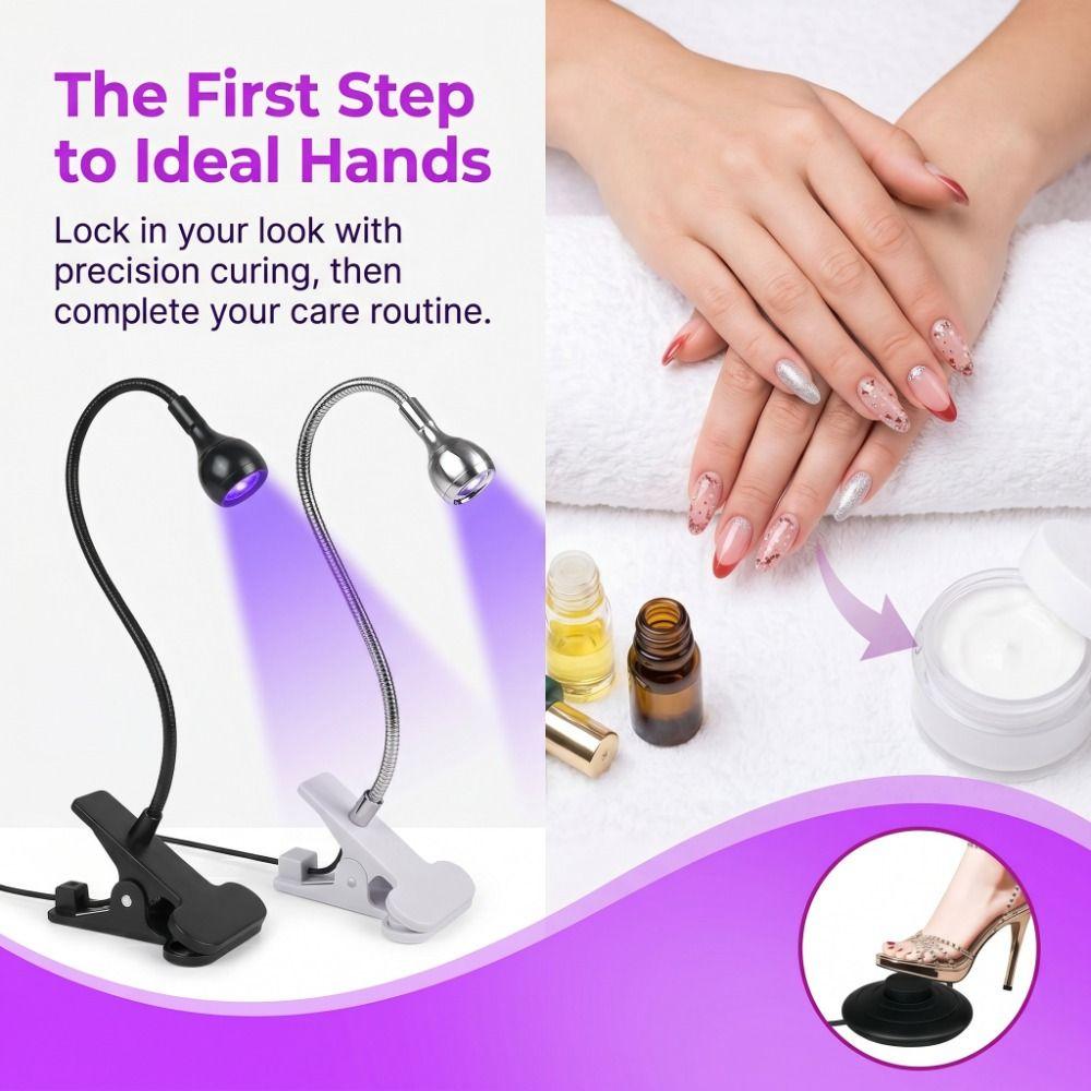Foot Pedal Switch UV LED Nail Lamp 5W Power Nail Drying Light Gel Polish Curing Lamp DIY Manicure