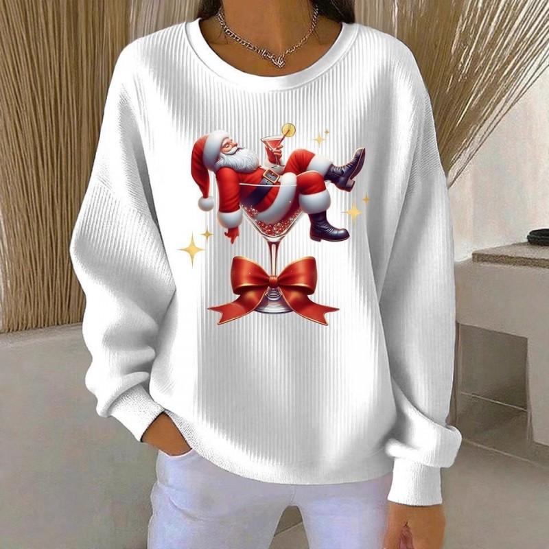Christmas 3D Print Pullover Hoodie Womens Streetwear Loose Fit
