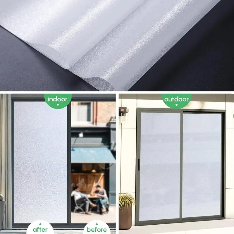 Matte White Window Film Frosted Heat Control Privacy Glass Covering Opaque Electrostatic Self Adhesive Door Sticker for Bathroom