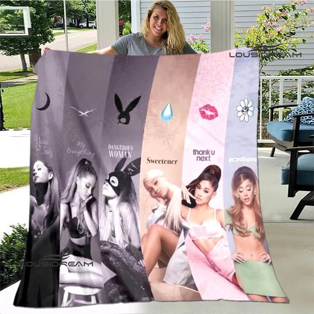 Singer Ariana grande printed blanket Flange Warm blanket soft and comfortable blankets bed linings cubre cama birthday gift