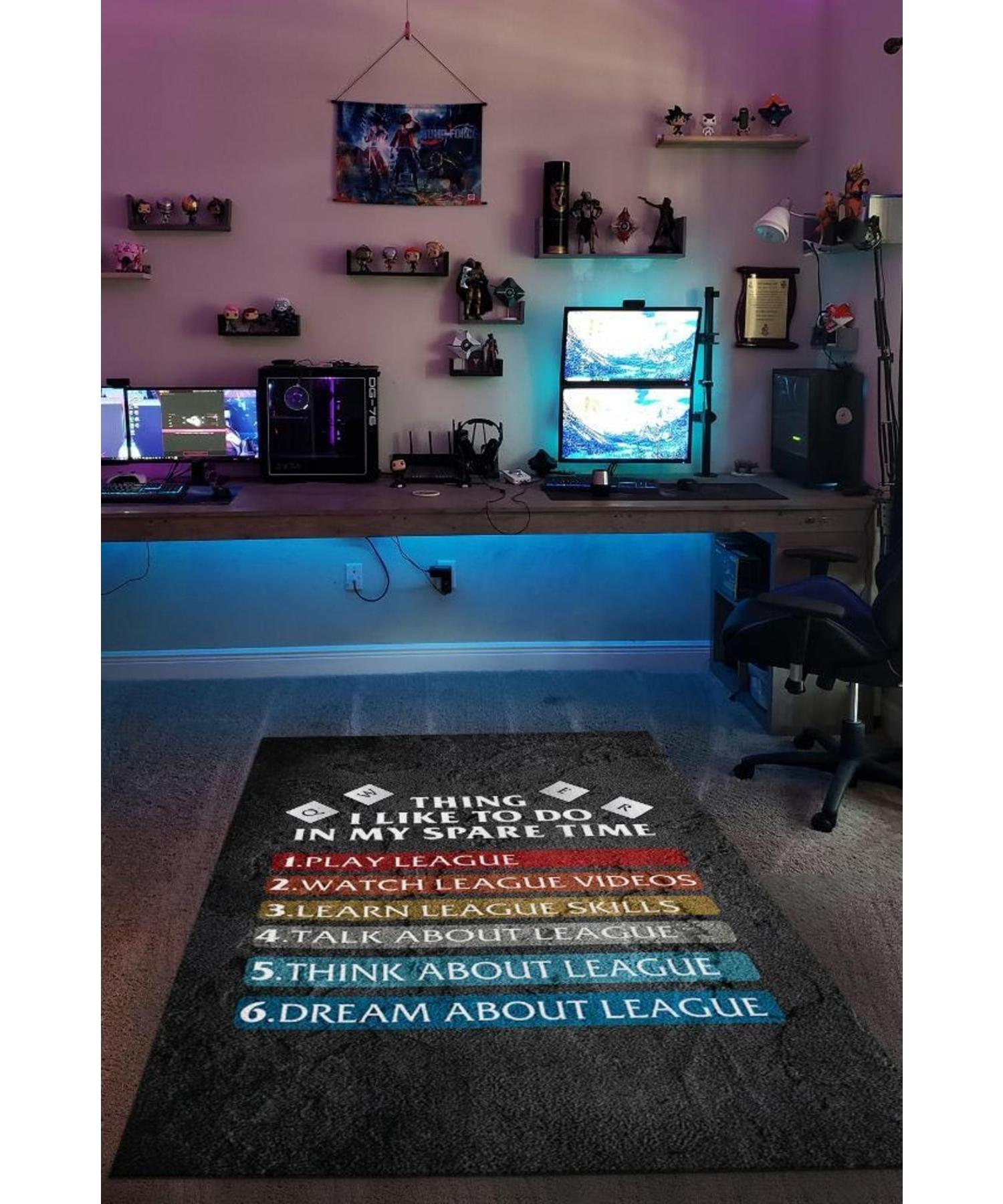 

League Program Woven Based Washable Non-Slip Gamer Rug