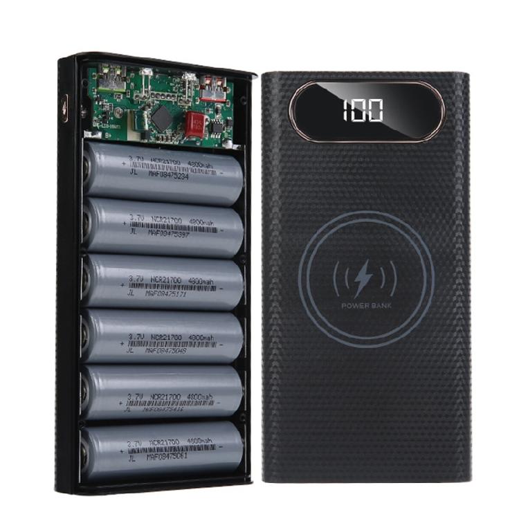 Detachable 5W 10W 22.5W QC3.0 LCD 6x21700 Battery for Case Power Bank for Shell
