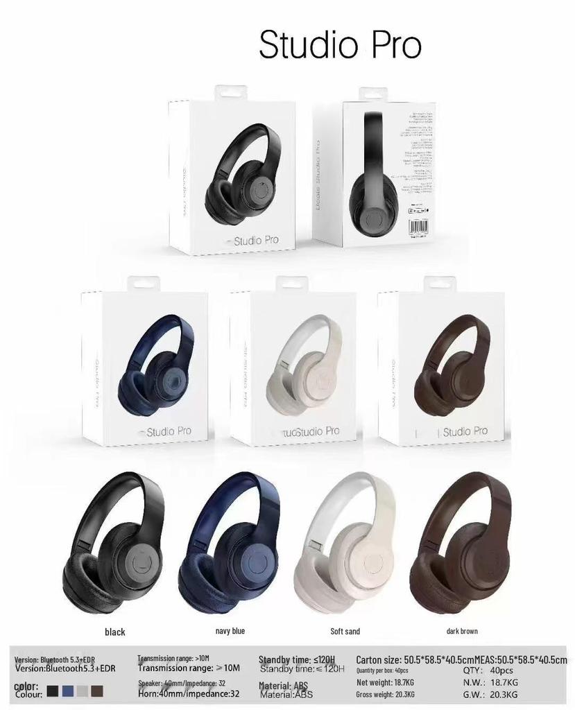 New Studio Pro Over-Ear Wireless Bluetooth Headphones