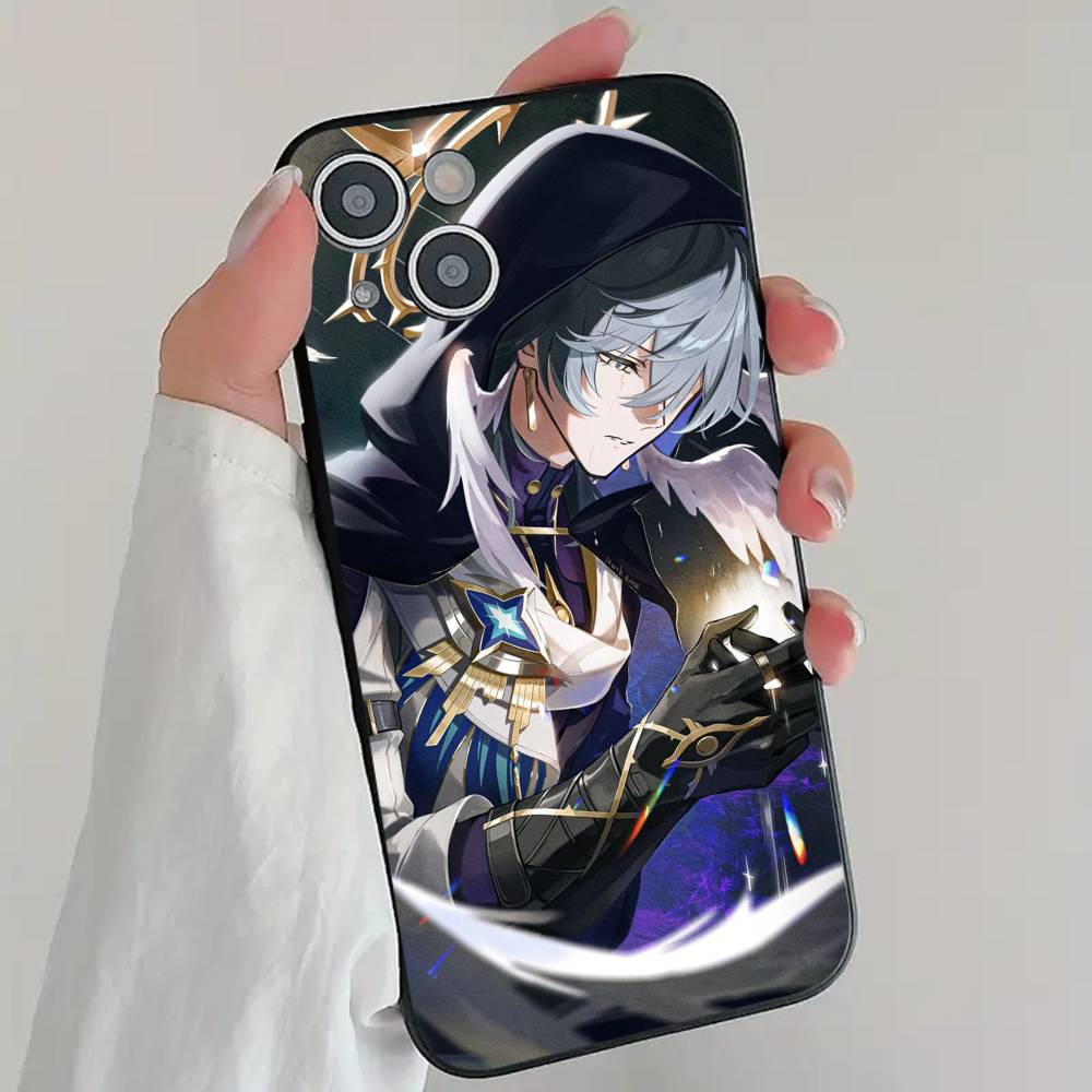 Handsome S-Sunday Anime Game H-Honkai Star R-Rail Phone Case Cool Black Silicone Soft For IPhone 16 15 14 13 12 11 X XR Plus Pro
