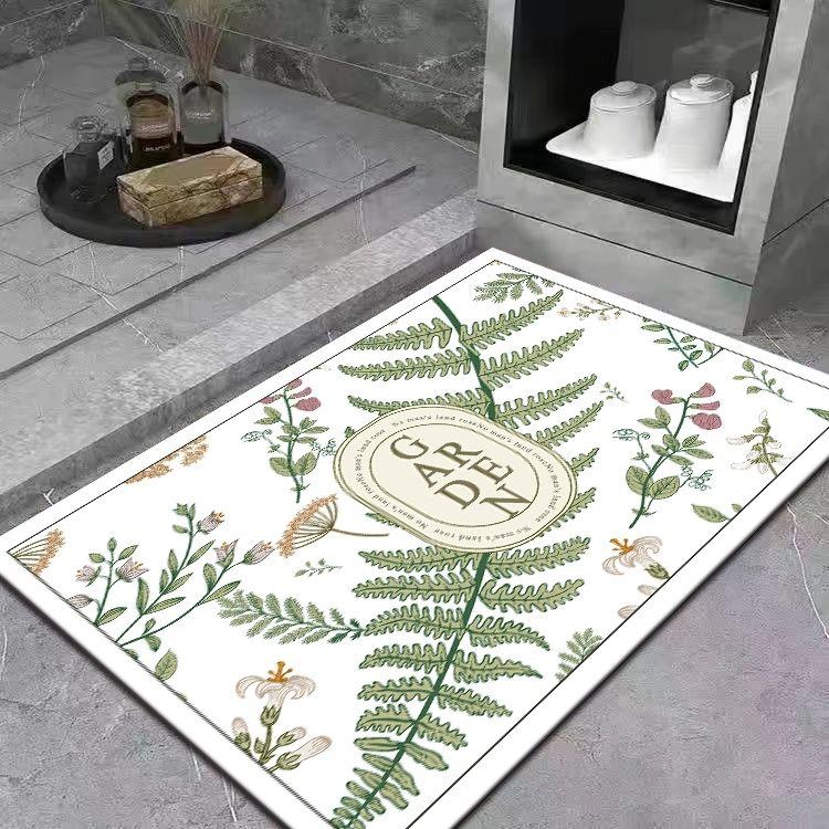 Light luxury diatom mud floor mat, bathroom entry door toilet absorbent bathroom mat, household toilet non-slip floor mat