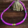 Women Necklace Colorful Beads Bohemian Polymer Clay Stackable Long Lasting Collar Necklace for Party