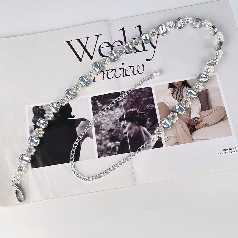 Diamant Dame Midjekjede Damebelte Kjole Skjørt Dekorativ Rhinestone Perle