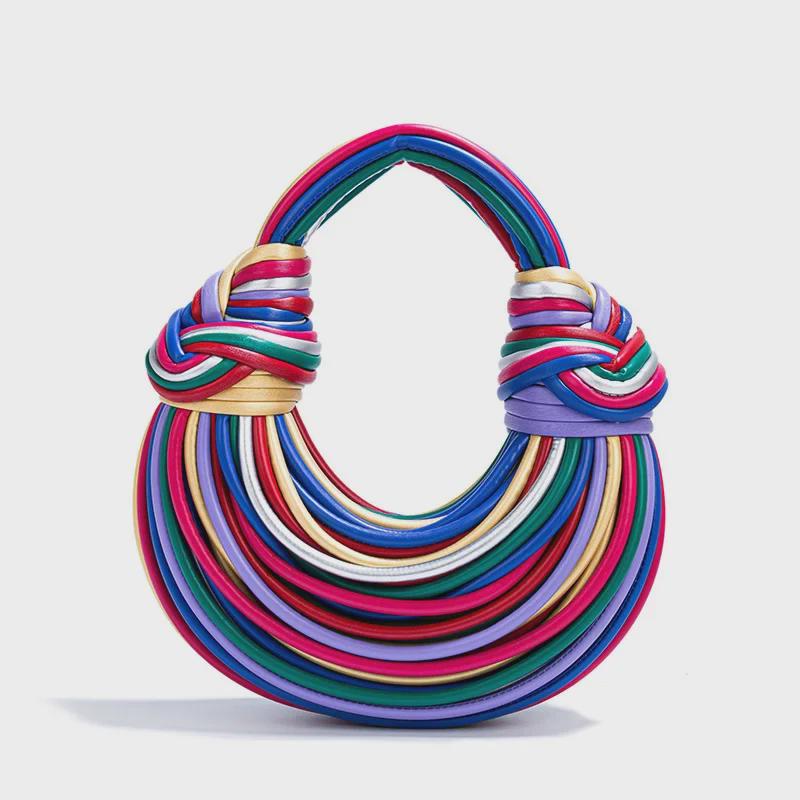 Women's Gold Hand-Woven Cloud Crossbody Bag