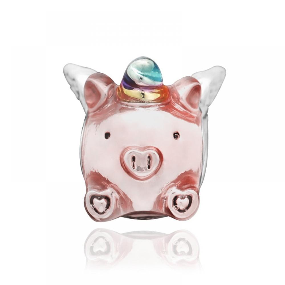 Pandora 792573c01 Latający Jednorożec Świnia Srebrny Charm