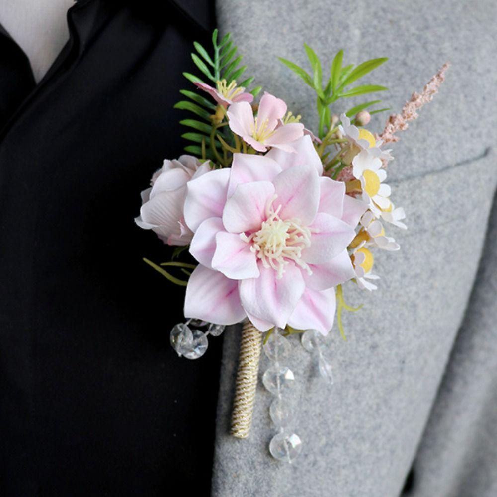 Artificial Flower Bridal Corsage Magnolia Wrist Corsage  Wedding Accessories
