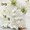 Simulated Flower Bouquet 5 Forks Flower Leaves Artificial Bouquet Realistic Silk Flowers Indoor Outdoor Decoration