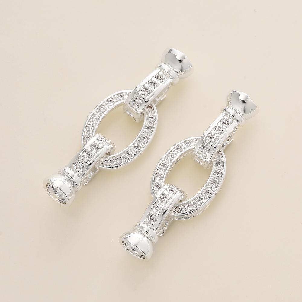 2/4pcs 14/18K Gold Color Plated Heart Bowknot Fasteners Closure Lock Connector Clasps For DIY Needlework Pearls Jewelry Making